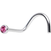 Rose Crystal Screw Nose Ring Created with Crystals