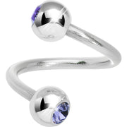 Tanzanite Double Gem Spiral Belly Ring Created with Crystals