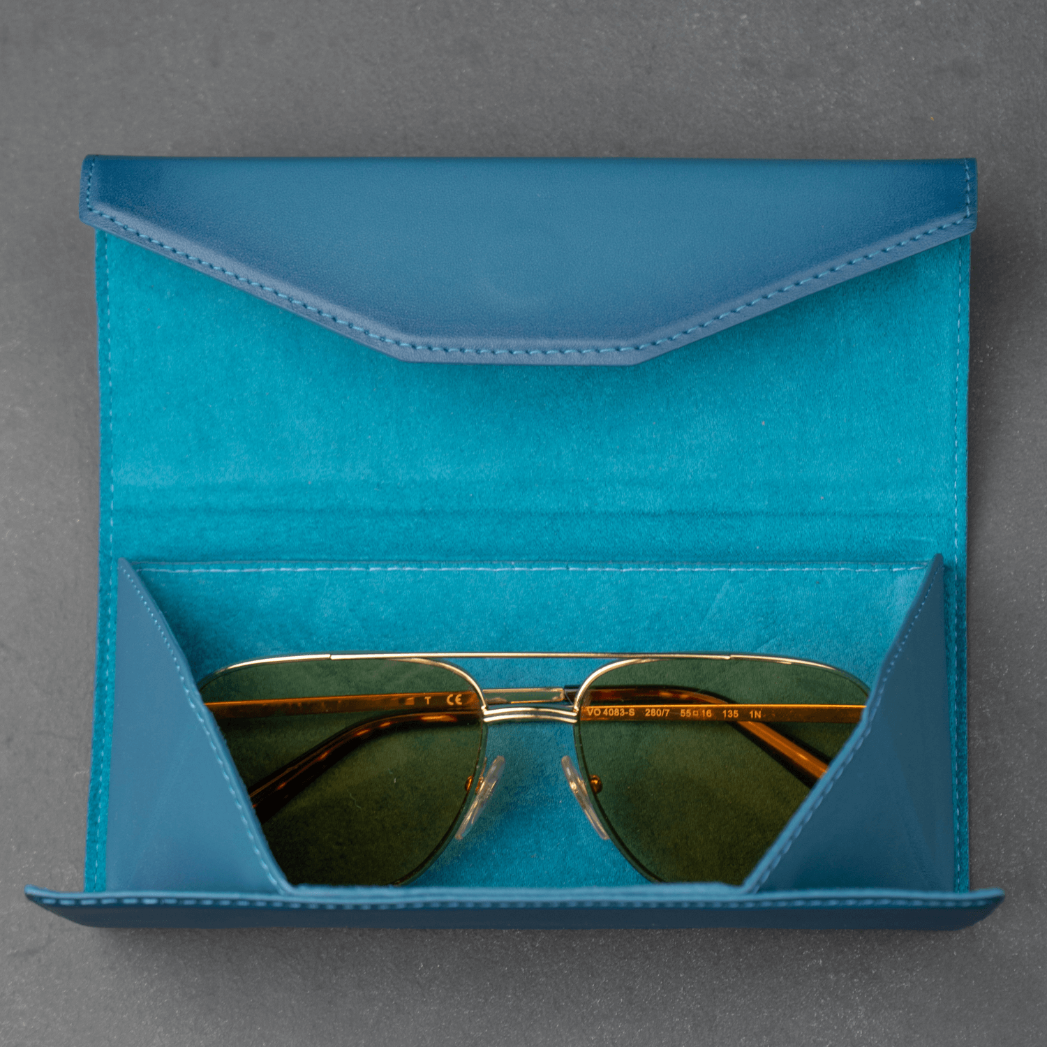 Luxury Leather Sunglasses Case - Dark blue - Louisville