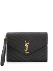Saint Laurent Women Cassandre Matelassé Flap Pouch In Grain De Poudre Leather