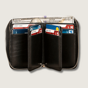 Premium Leather Zipper Wallet - Black - Anniston