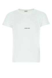 Saint Laurent Men White Cotton T-Shirt