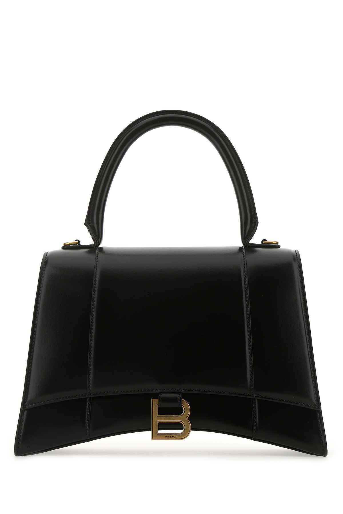 Balenciaga Women Black Leather Medium Hourglass Handbag