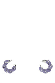 Bottega Veneta Women Lilac Nappa Leather And 925 Silver Earrings