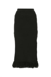 Bottega Veneta Women Dark Brown Cotton Skirt