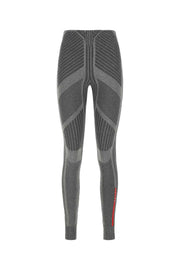 Prada Women Grey Stretch Polyester Blend Leggings