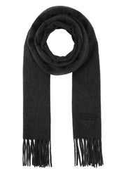 Prada Women Charcoal Cashmere Scarf