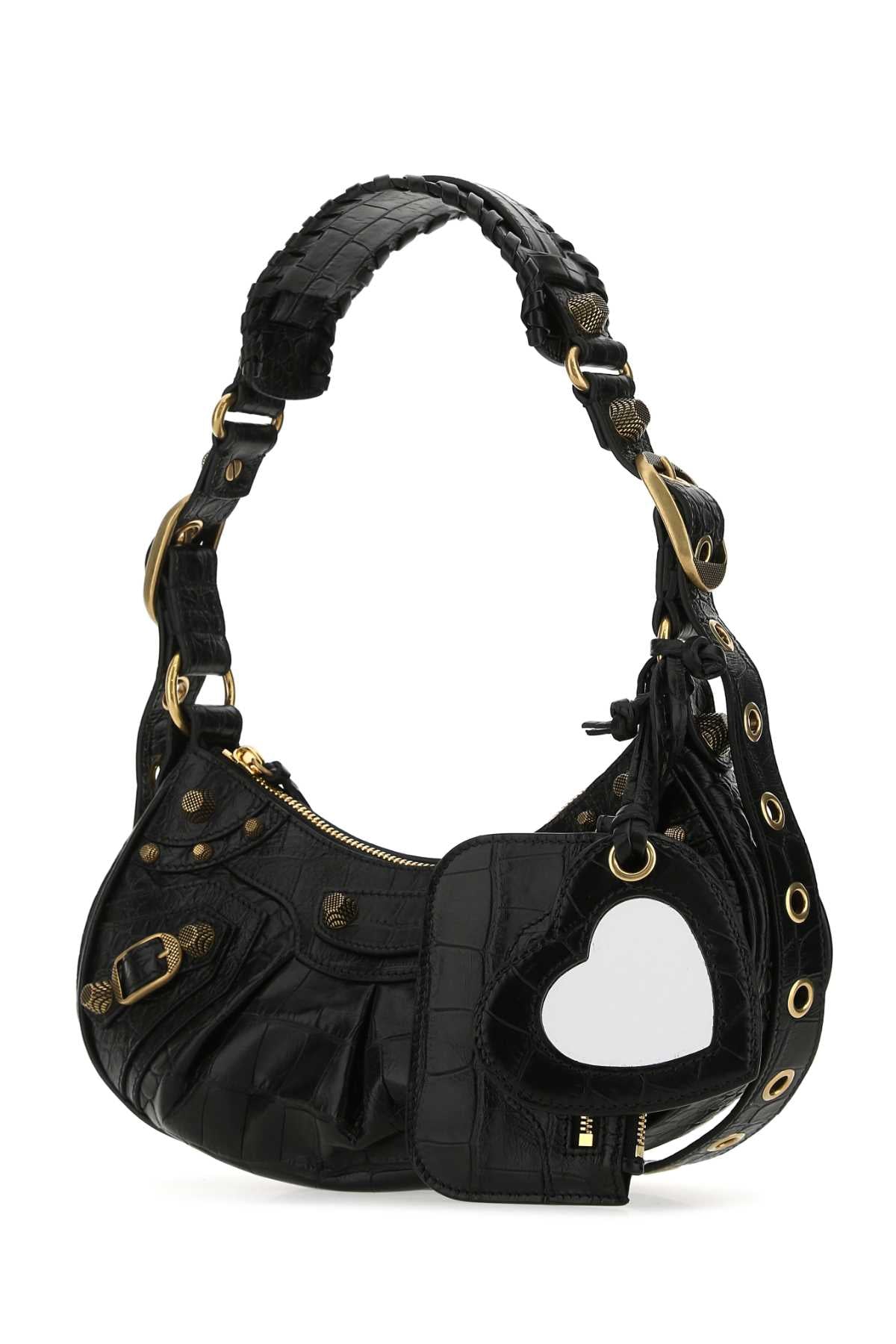 Balenciaga Women Black Leather Le Cagole Xs Shoulder Bag