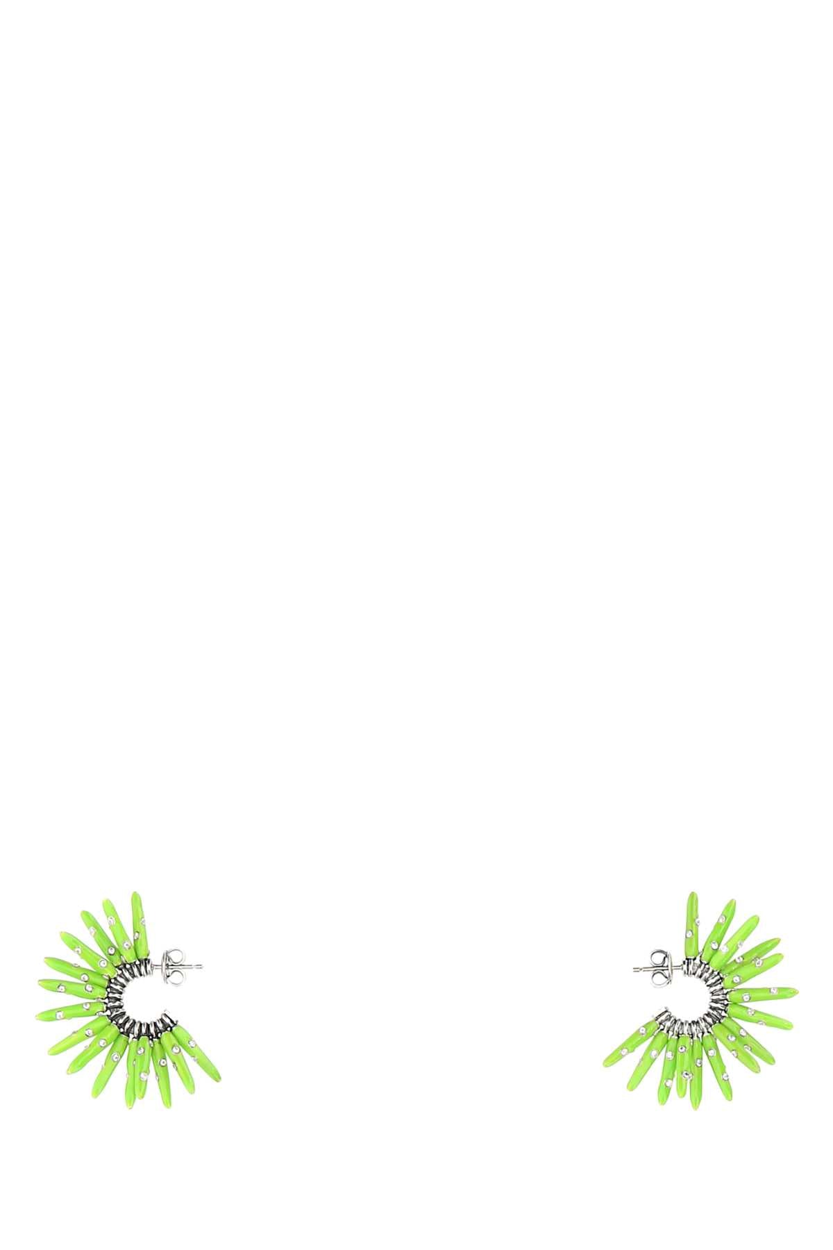 Bottega Veneta Women Acid Green 925 Silver Cone Earrings