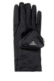 Prada Women Black Leather Gloves