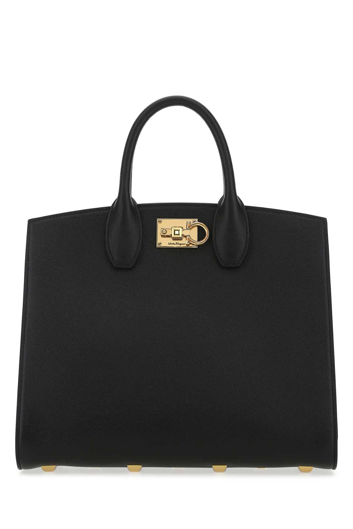 Salvatore Ferragamo Women Black Leather The Studio Handbag