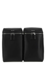 Prada Men Black Leather Backpack