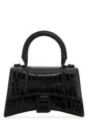 Balenciaga Women Black Leather Xs Hourglass Handbag