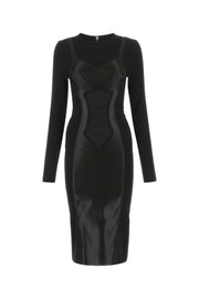 Dolce & Gabbana Women Black Stretch Viscose Blend Dress