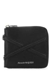 Alexander Mcqueen Men Black Leather Wallet