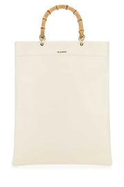Jil Sander Women Ivory Leather Medium Shopping Bag