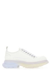 Alexander Mcqueen Women Chalk Canvas Tread Slick Sneakers