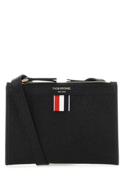 Thom Browne Women Black Leather Mini Document Holder