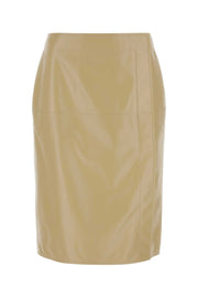 Bottega Veneta Women Beige Leather Skirt
