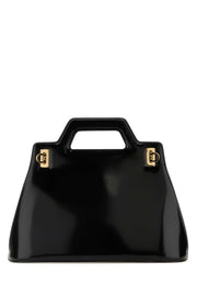 Salvatore Ferragamo Women Black Leather Wanda M Handbag