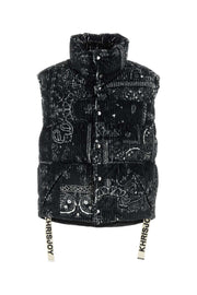 Khrisjoy Men Printed Corduroy Oversize Sleeveless Down Jacket