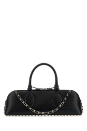 Valentino Garavani Women Black Leather Rockstud East-West Handbag