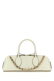 Valentino Garavani Women Ivory Leather Rockstud East-West Handbag