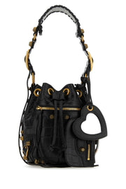 Balenciaga Women Black Leather Le Cagole Xs Bucket Bag