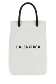 Balenciaga Women White Leather Phone Case
