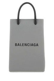Balenciaga Women Grey Leather Phone Case