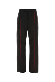 Salvatore Ferragamo Men Black Polyester Blend Pant