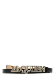 Alexander Mcqueen Men Black Leather Belt