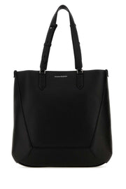 Alexander Mcqueen Men Black Leather Medium Edge Shopping Bag