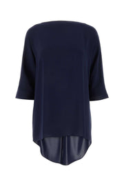 Max Mara Women Midnight Blue Triacetate Blend Ferro Blouse