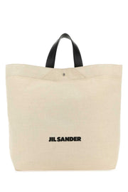 Jil Sander Women Sand Canvas Flat Shopping Bag