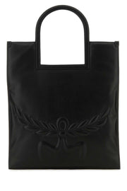 Mcm Women Black Nappa Leather Aren Shopping Bag