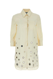 Prada Women Sand Cotton Shirt Dress