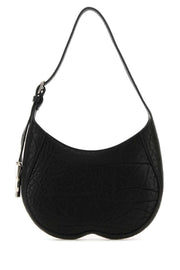 Burberry Women Black Leather Small Chess Shoulder Bag