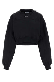 Off White Women Black Cotton Sweatshirt