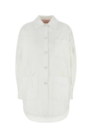 Valentino Garavani Women White Cotton Blend Oversize Jacket
