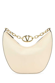 Valentino Garavani Women Ivory Leather Medium Hobo Vlogo Moon Shoulder Bag