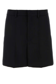 Valentino Garavani Men Black Wool Bermuda Shorts