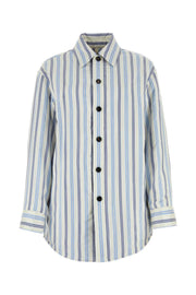 Bottega Veneta Women Embroidered Silk Oversize Padded Shirt