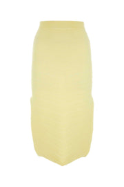 Bottega Veneta Women Yellow Stretch Cotton Blend Skirt