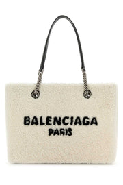 Balenciaga Women White Shearling Duty Free M Handbag