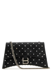 Balenciaga Women Black Leather Crush Xs Shoulder Bag
