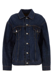 Balenciaga Women Dark Blue Denim Hourglass Jacket