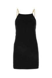 Palm Angels Women Black Jersey Mini Dress