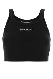 Palm Angels Women Black Piquet Top