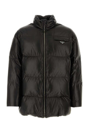Prada Men Black Nappa Leather Down Jacket
